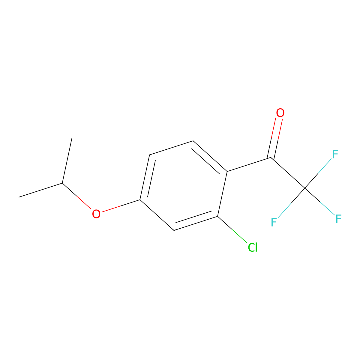 1-(2-Chloro-4-isopropoxyphenyl)-2,2,2-trifluoroethanone molecular structure, CAS 2921742-03-0