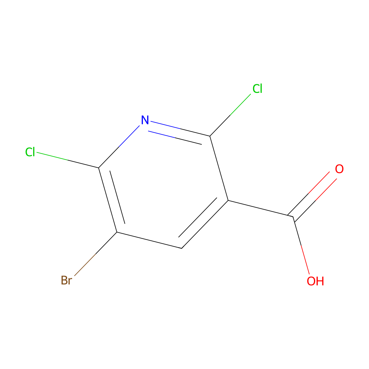 5-Bromo-2,6-dichloronicotinic acid molecular structure, CAS 2921742-42-7
