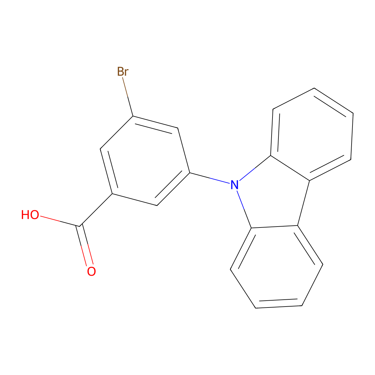 3-Bromo-5-(9H-carbaZol-9-yl)benZoic acid molecular structure, CAS 2921742-54-1