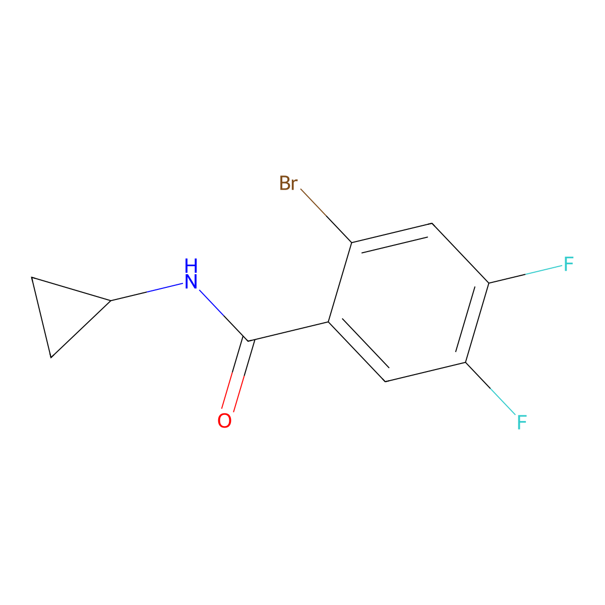 2-Bromo-N-cyclopropyl-4,5-difluorobenzamide molecular structure, CAS 2921742-95-0