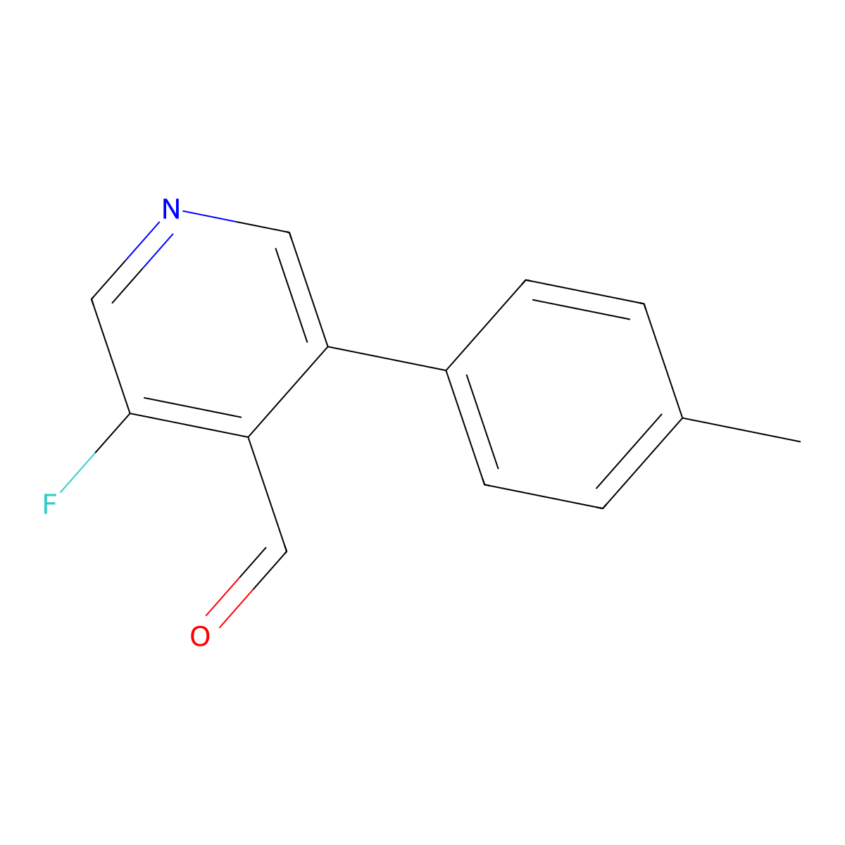 3-Fluoro-5-(p-tolyl)isonicotinaldehyde molecular structure, CAS 2921743-28-2