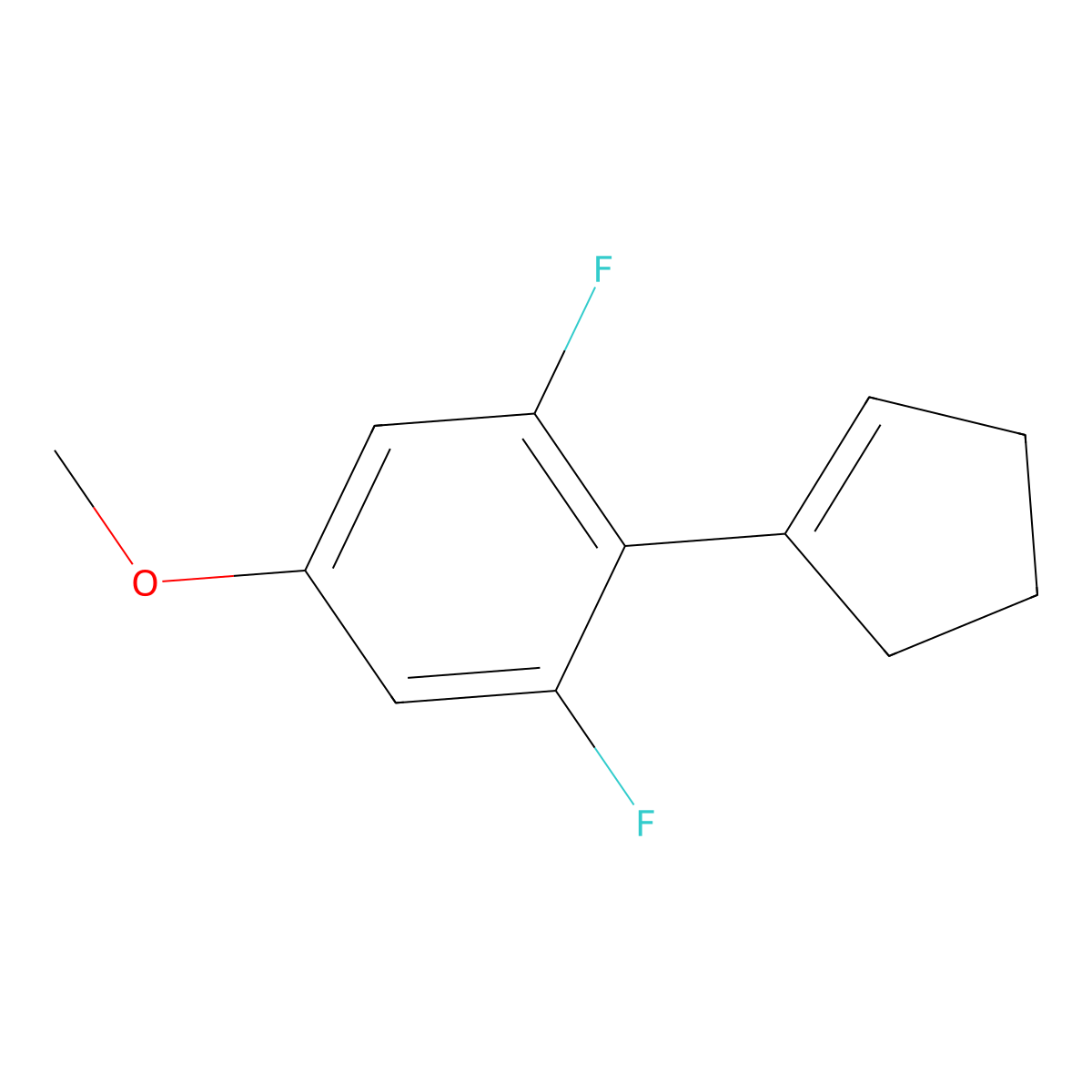 2-(Cyclopent-1-en-1-yl)-1,3-difluoro-5-methoxybenzene molecular structure, CAS 2921743-42-0