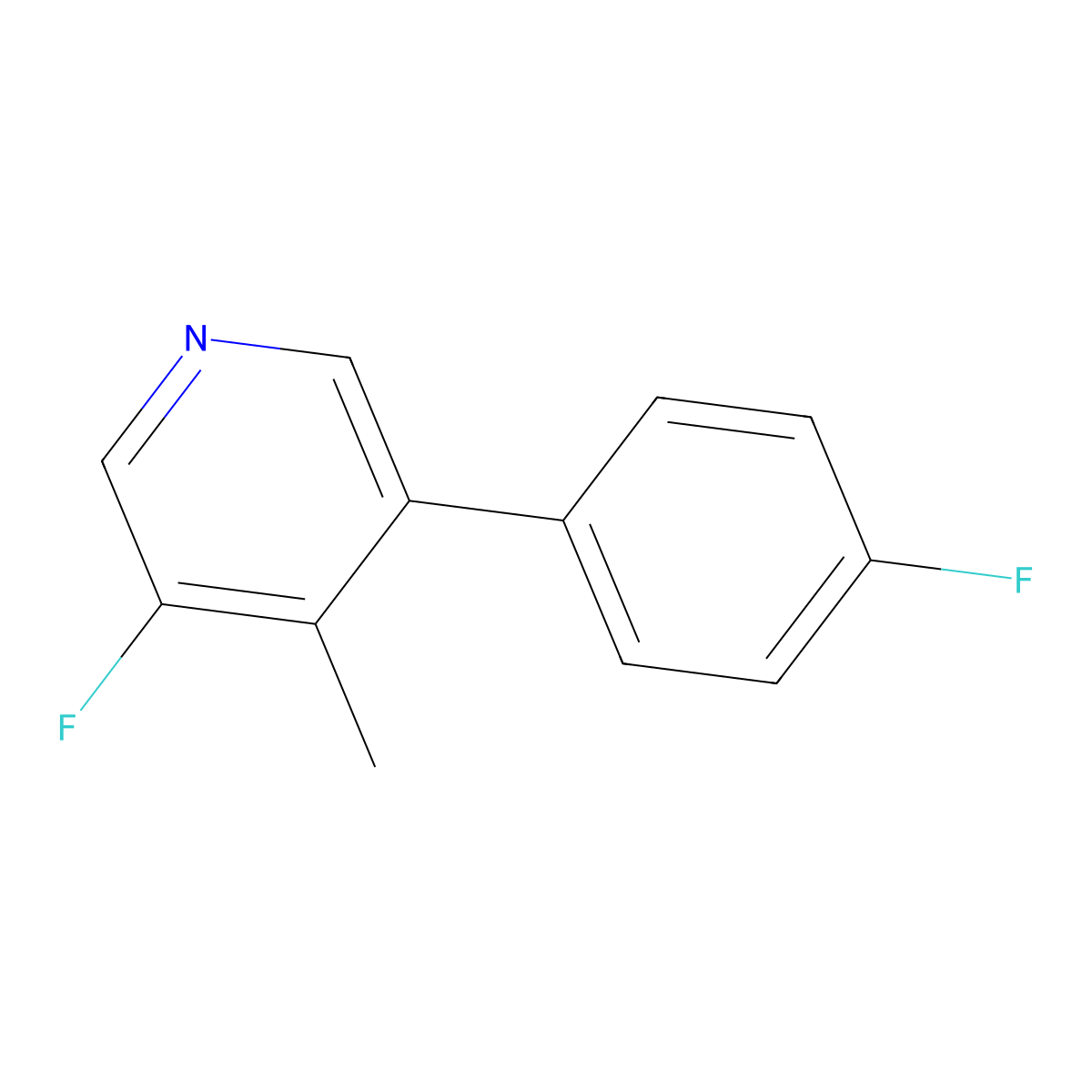 3-Fluoro-5-(4-fluorophenyl)-4-methylpyridine molecular structure, CAS 2921743-50-0