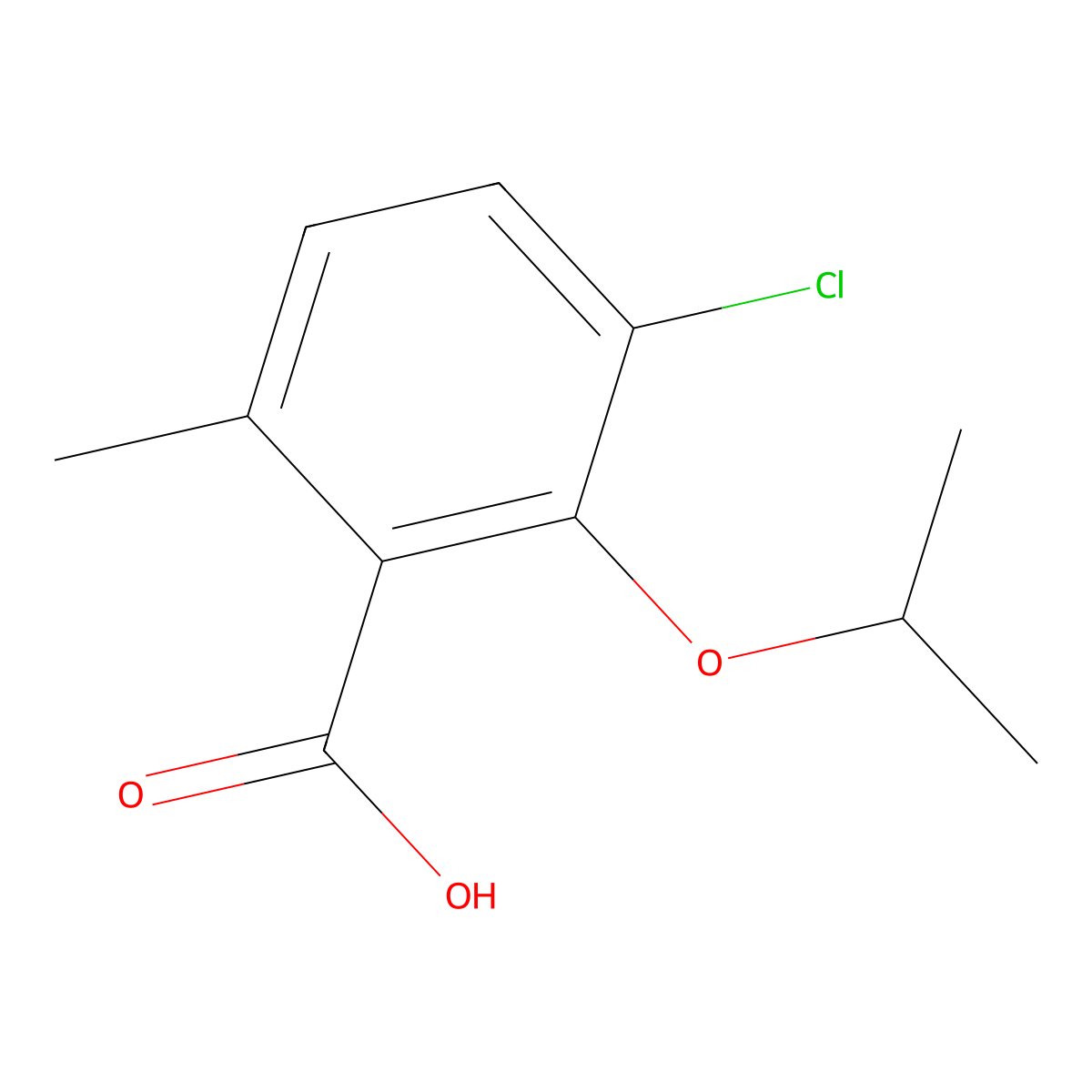 3-Chloro-2-isopropoxy-6-methylbenZoic acid molecular structure, CAS 2921743-63-5