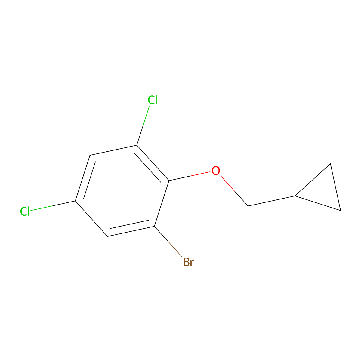 1-Bromo-3,5-dichloro-2-(cyclopropylmethoxy)benZene molecular structure, CAS 2921745-06-2