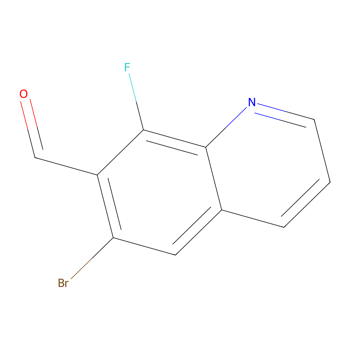 6-Bromo-8-fluoroquinoline-7-carbaldehyde molecular structure, CAS 2921745-68-6