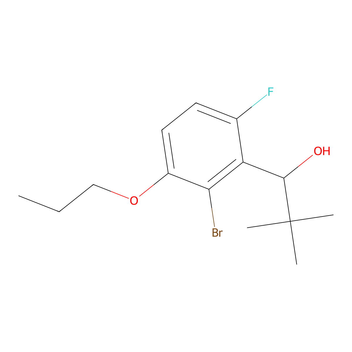 1-(2-Bromo-6-fluoro-3-propoxyphenyl)-2,2-dimethylpropan-1-ol molecular structure, CAS 2921750-28-7