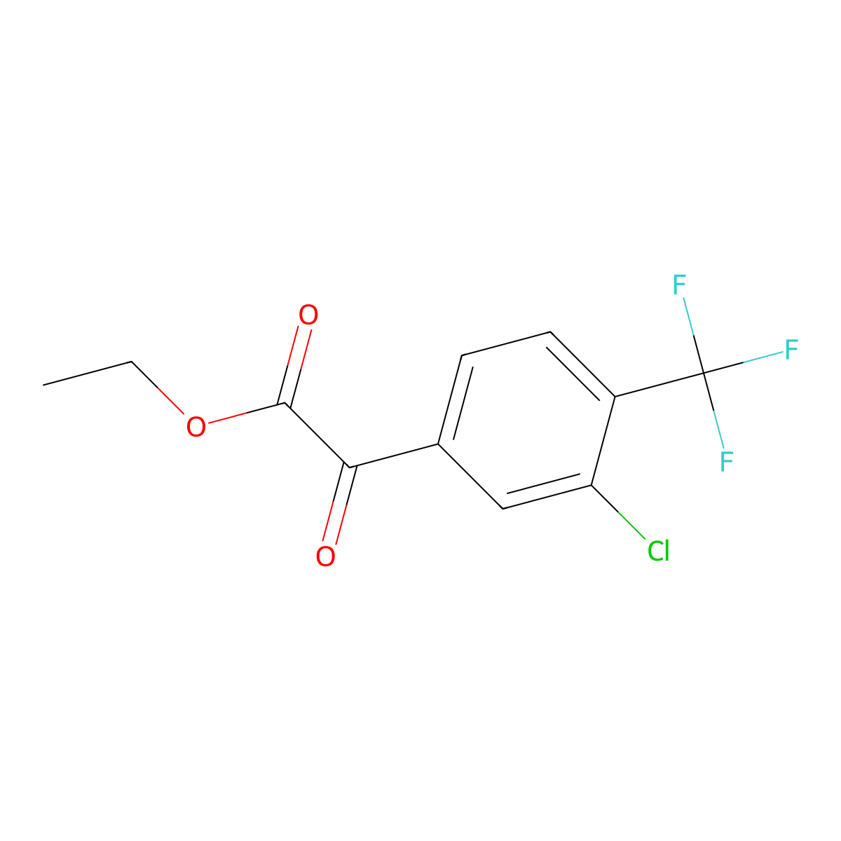 Ethyl 2-(3-chloro-4-(trifluoromethyl)phenyl)-2-oxoacetate molecular structure, CAS 2921750-35-6