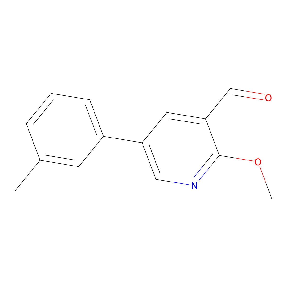 2-Methoxy-5-(m-tolyl)nicotinaldehyde molecular structure, CAS 2921750-66-3