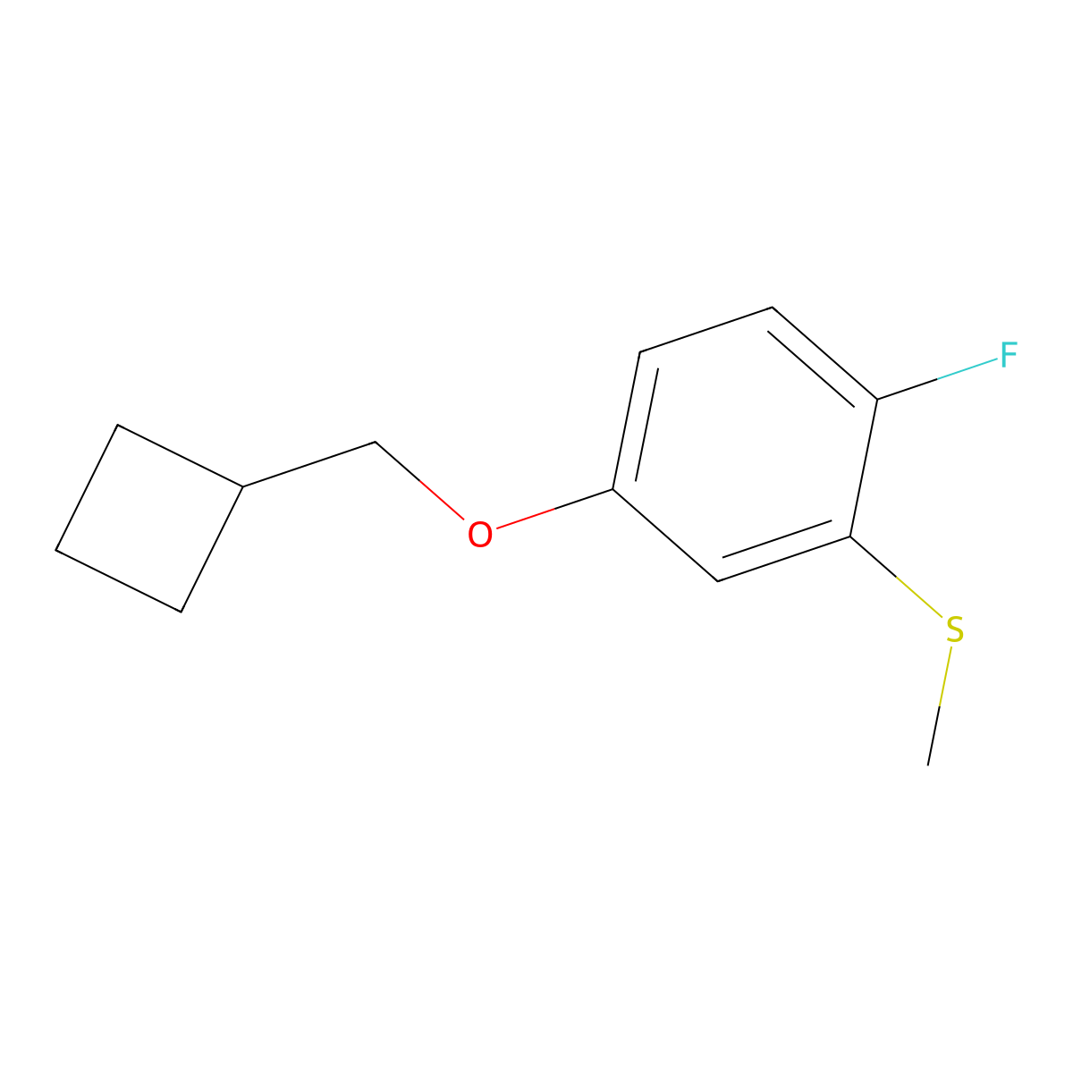 (5-(Cyclobutylmethoxy)-2-fluorophenyl)(methyl)sulfane molecular structure, CAS 2921750-75-4