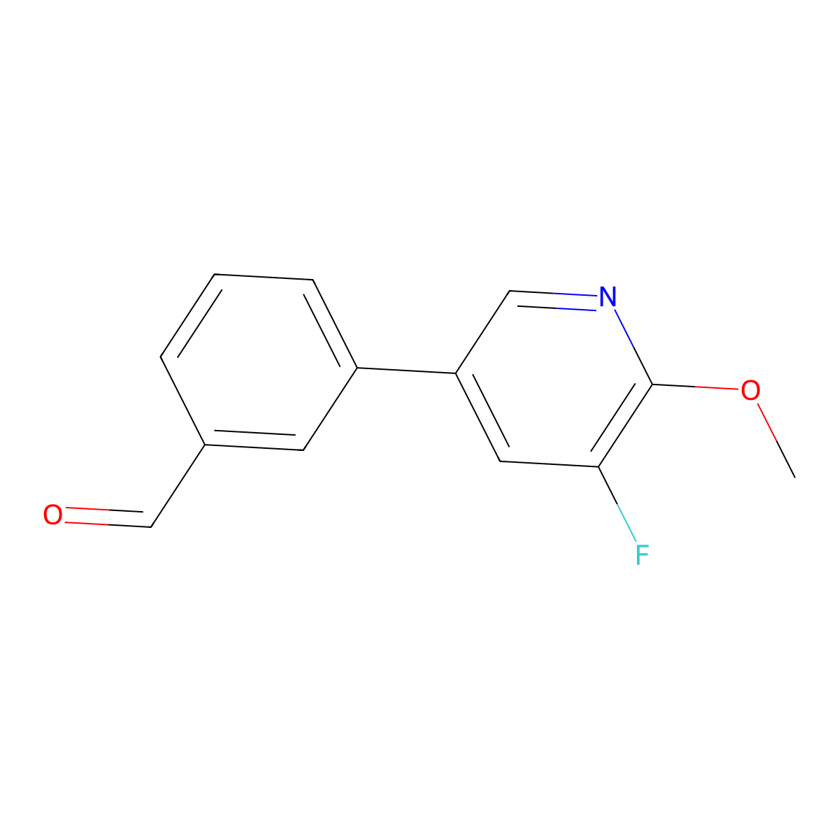 3-(5-Fluoro-6-methoxypyridin-3-yl)benzaldehyde molecular structure, CAS 2921750-90-3