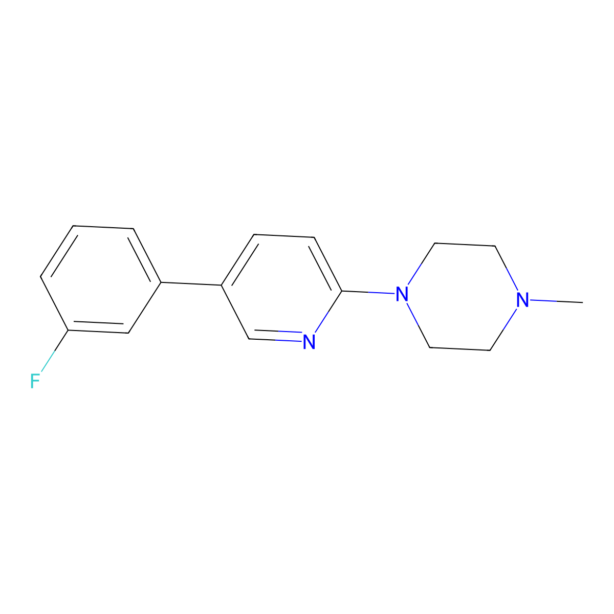 1-(5-(3-Fluorophenyl)pyridin-2-yl)-4-methylpiperazine molecular structure, CAS 2921751-04-2