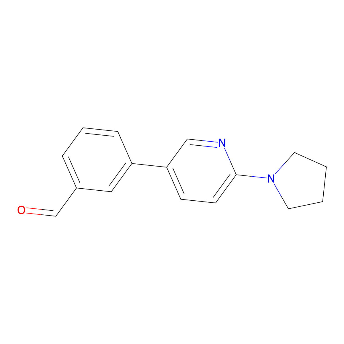 3-(6-(Pyrrolidin-1-yl)pyridin-3-yl)benzaldehyde molecular structure, CAS 2921751-19-9