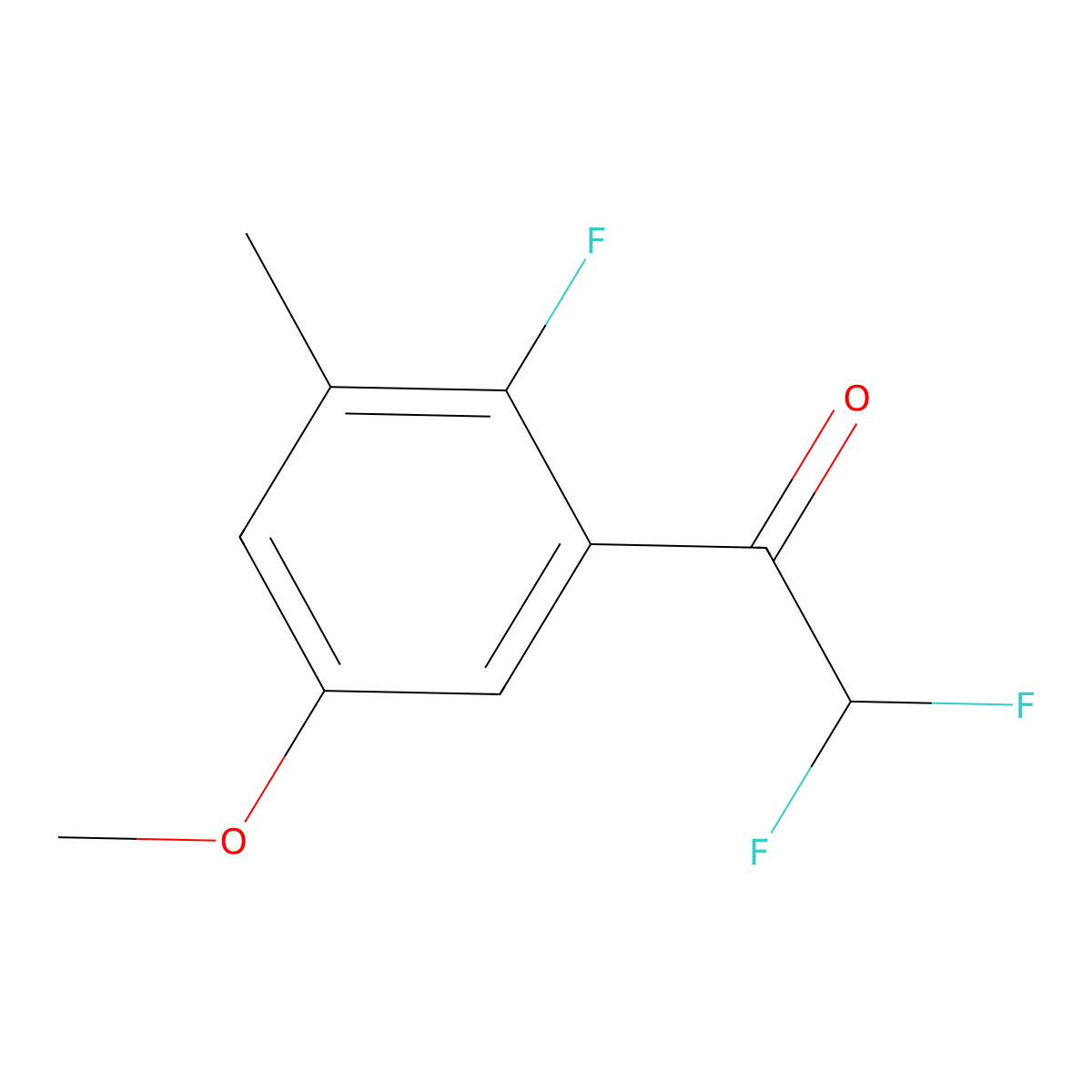 2,2-Difluoro-1-(2-fluoro-5-methoxy-3-methylphenyl)ethanone molecular structure, CAS 2921751-47-3