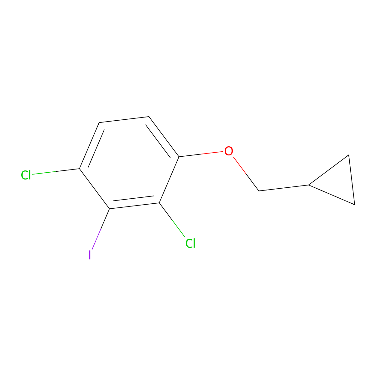 1,3-Dichloro-4-(cyclopropylmethoxy)-2-iodobenzene molecular structure, CAS 2921751-88-2