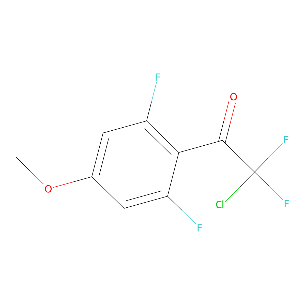2-Chloro-1-(2,6-difluoro-4-methoxyphenyl)-2,2-difluoroethanone molecular structure, CAS 2921752-88-5