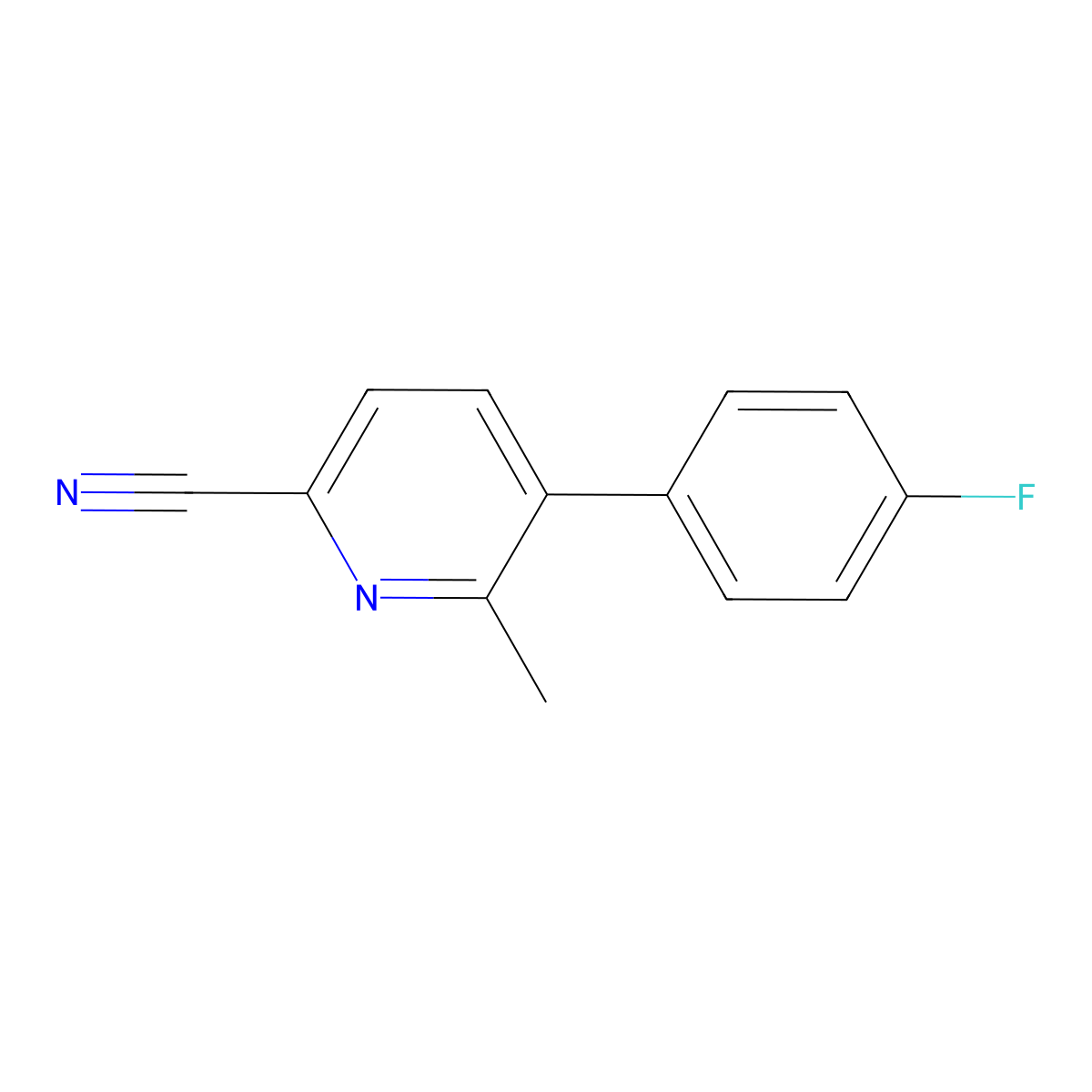 5-(4-Fluorophenyl)-6-methylpicolinonitrile molecular structure, CAS 2921753-24-2