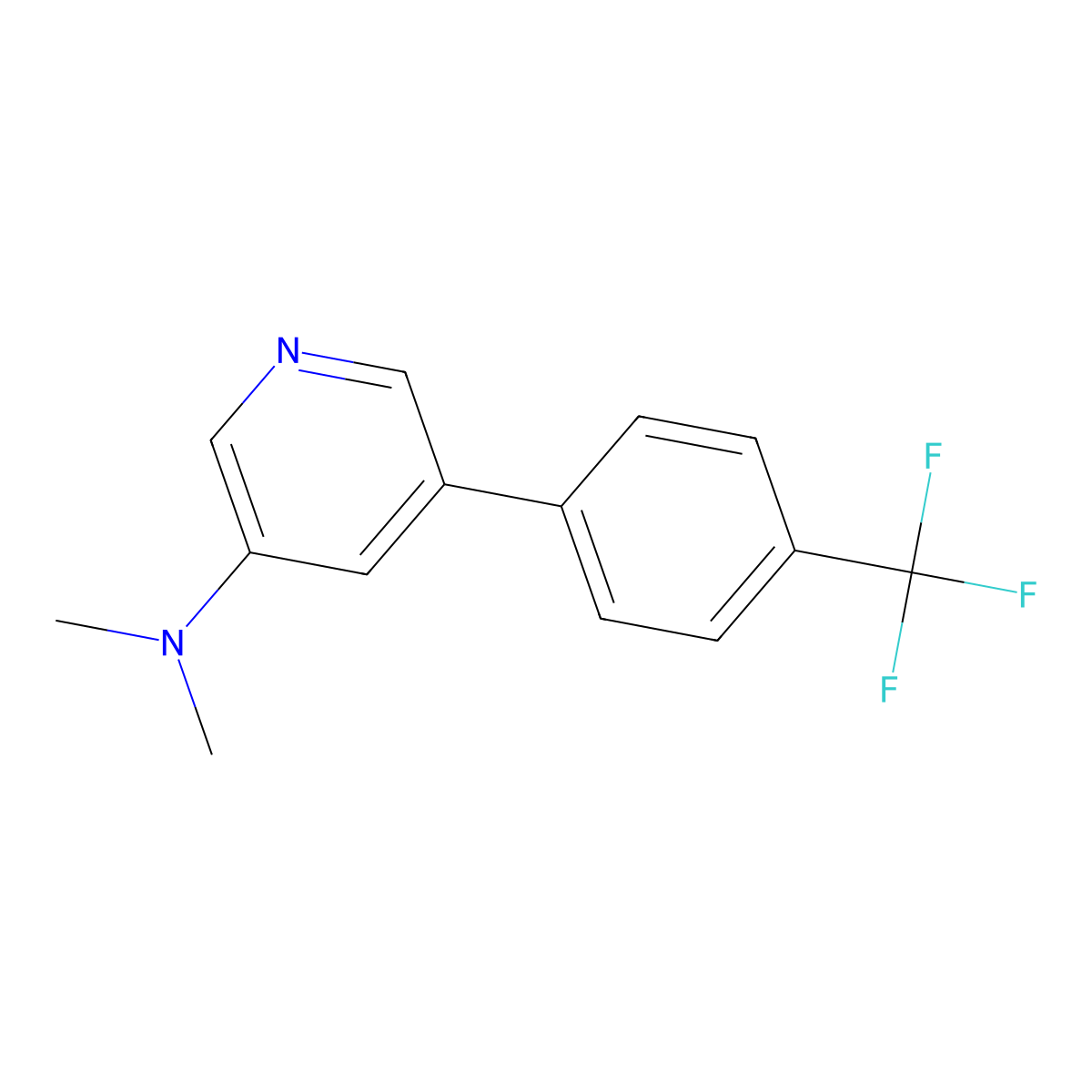 N,N-dimethyl-5-(4-(trifluoromethyl)phenyl)pyridin-3-amine molecular structure, CAS 2921753-35-5