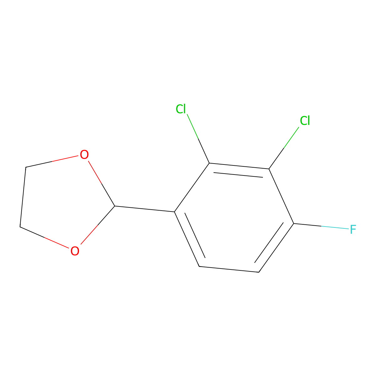 2-(2,3-Dichloro-4-fluorophenyl)-1,3-dioxolane molecular structure, CAS 2921754-16-5
