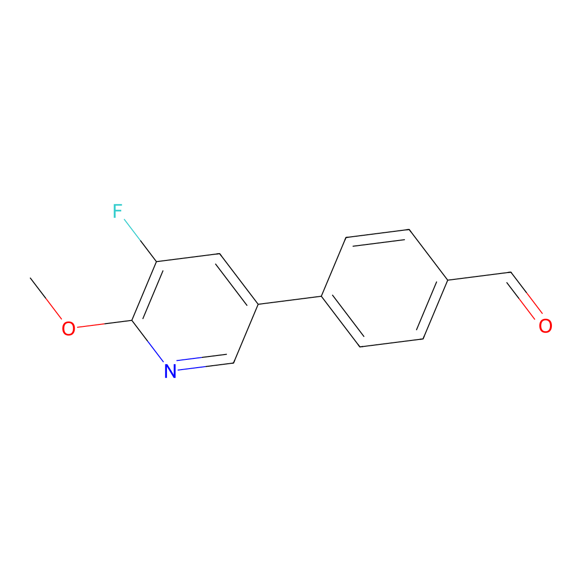 4-(5-Fluoro-6-methoxypyridin-3-yl)benzaldehyde molecular structure, CAS 2921754-18-7
