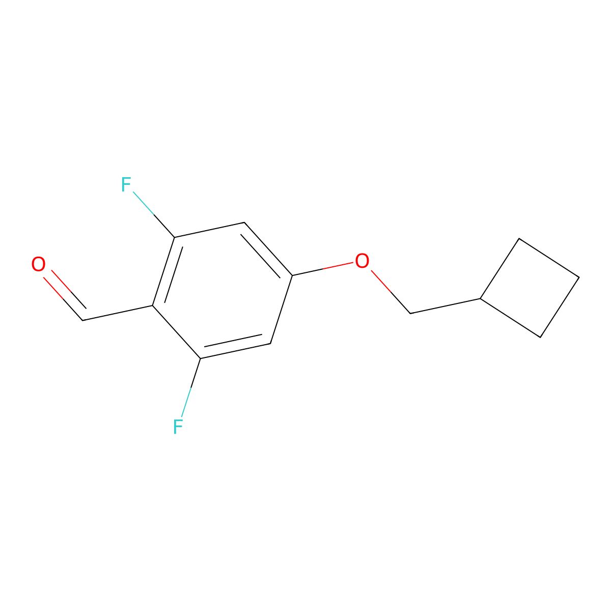 4-(Cyclobutylmethoxy)-2,6-difluorobenzaldehyde molecular structure, CAS 2921754-33-6