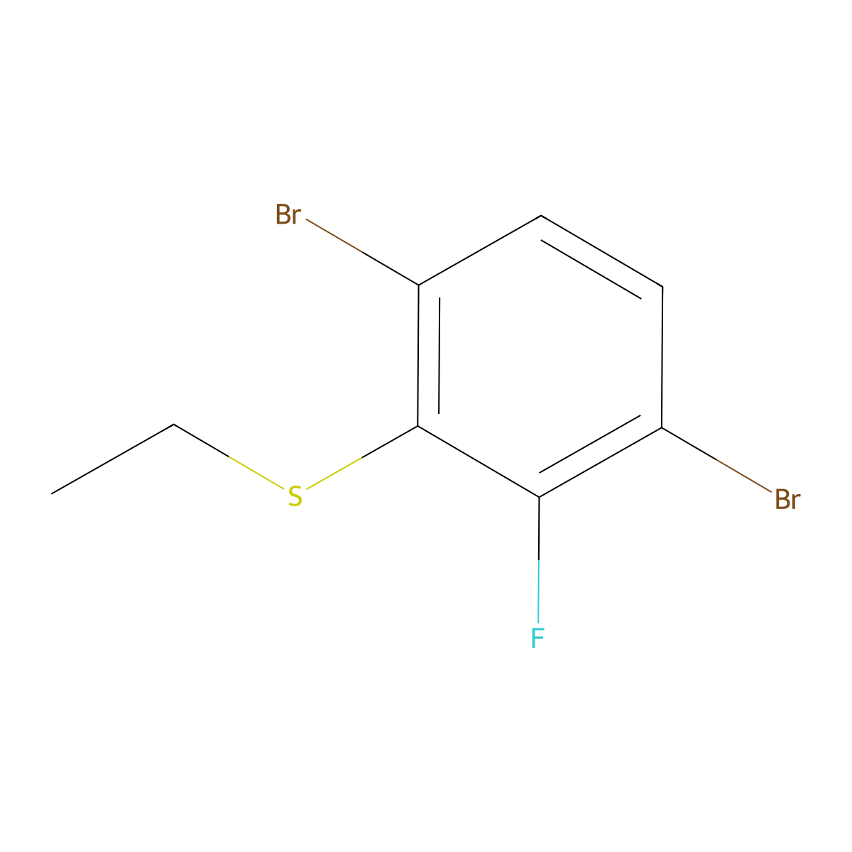 (3,6-Dibromo-2-fluorophenyl)(ethyl)sulfane molecular structure, CAS 2921755-87-3