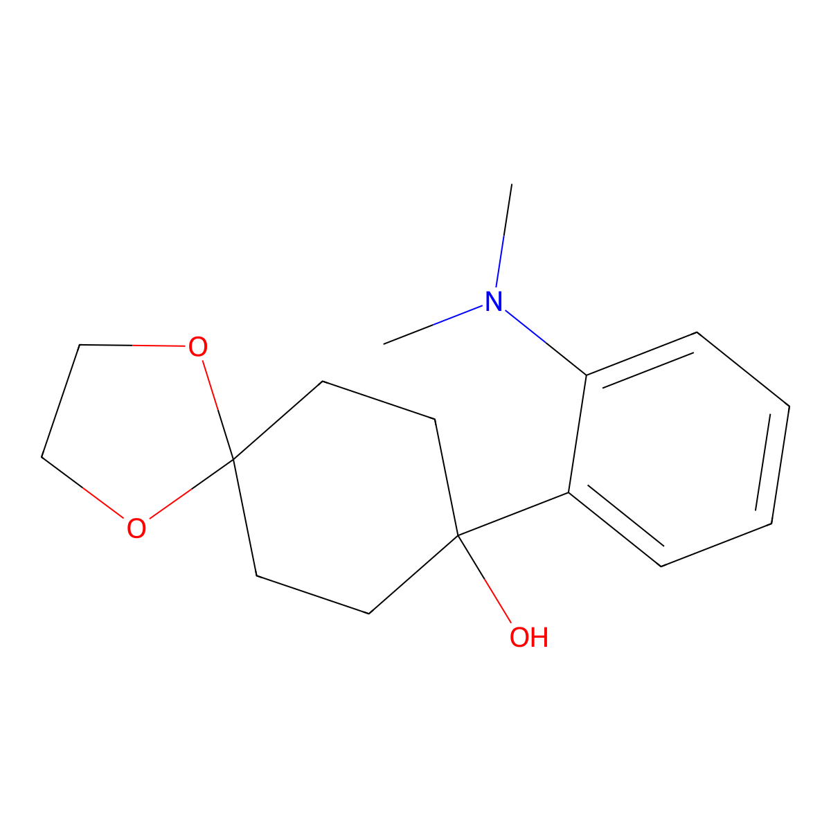 8-(2-(Dimethylamino)phenyl)-1,4-dioxaspiro[4.5]decan-8-ol molecular structure, CAS 2921756-50-3