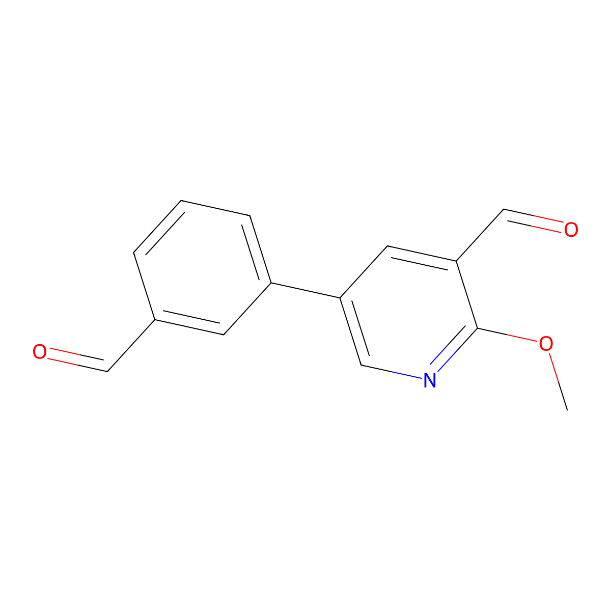 5-(3-Formylphenyl)-2-methoxynicotinaldehyde molecular structure, CAS 2921756-52-5
