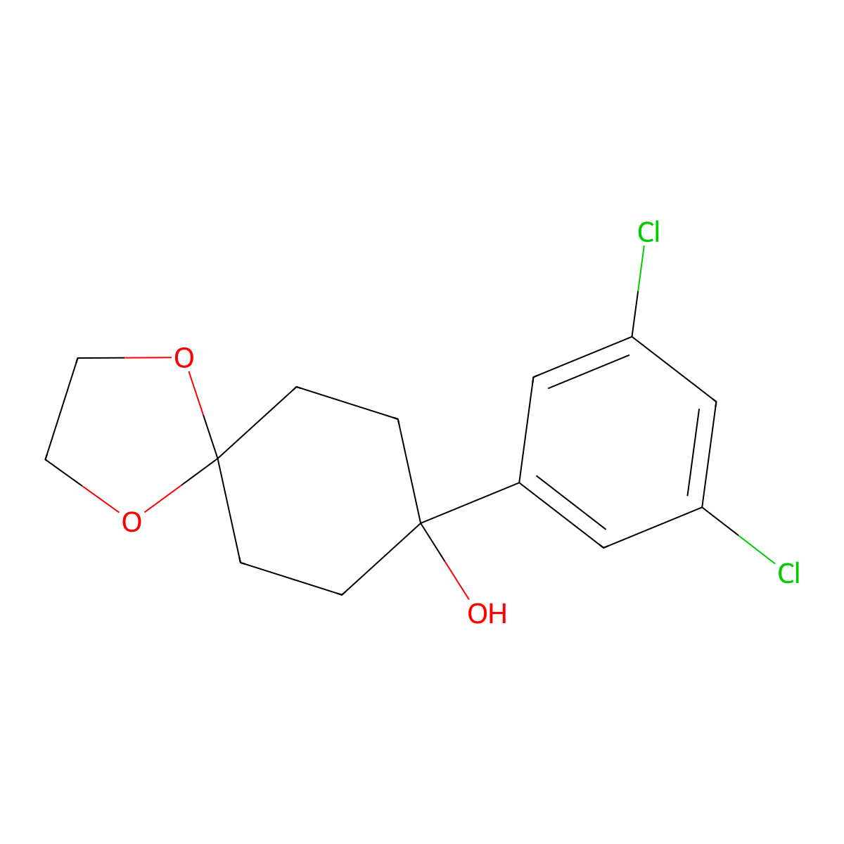 8-(3,5-Dichlorophenyl)-1,4-dioxaspiro[4.5]decan-8-ol molecular structure, CAS 2921756-55-8