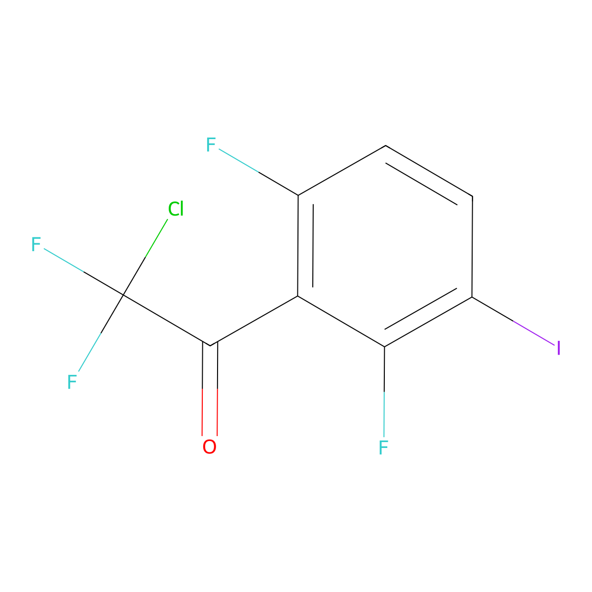 2-Chloro-1-(2,6-difluoro-3-iodophenyl)-2,2-difluoroethanone molecular structure, CAS 2921757-07-3