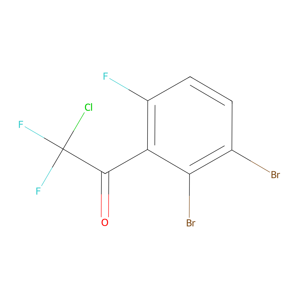 2-Chloro-1-(2,3-dibromo-6-fluorophenyl)-2,2-difluoroethanone molecular structure, CAS 2921757-44-8