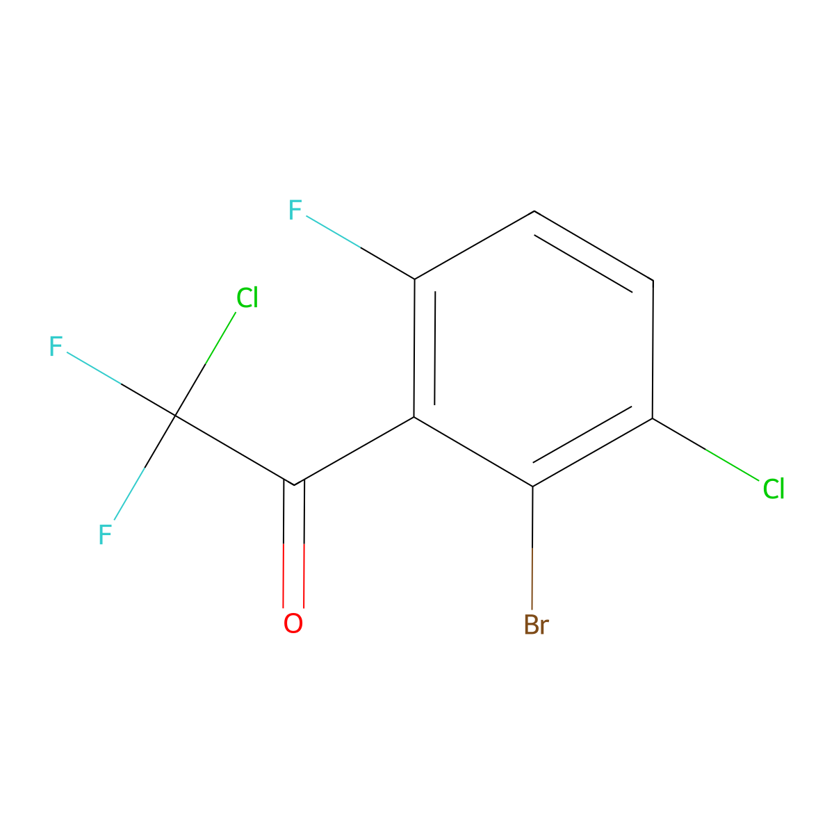 1-(2-Bromo-3-chloro-6-fluorophenyl)-2-chloro-2,2-difluoroethanone molecular structure, CAS 2921757-48-2