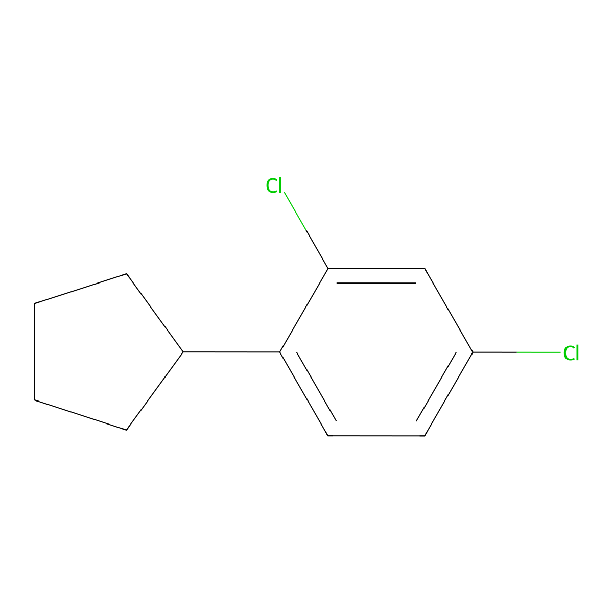 2,4-Dichloro-1-cyclopentylbenzene molecular structure, CAS 2921757-75-5