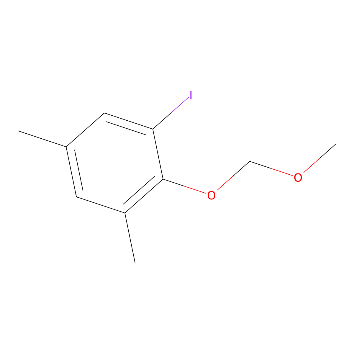 1-Iodo-2-(methoxymethoxy)-3,5-dimethylbenzene molecular structure, CAS 2921758-57-6