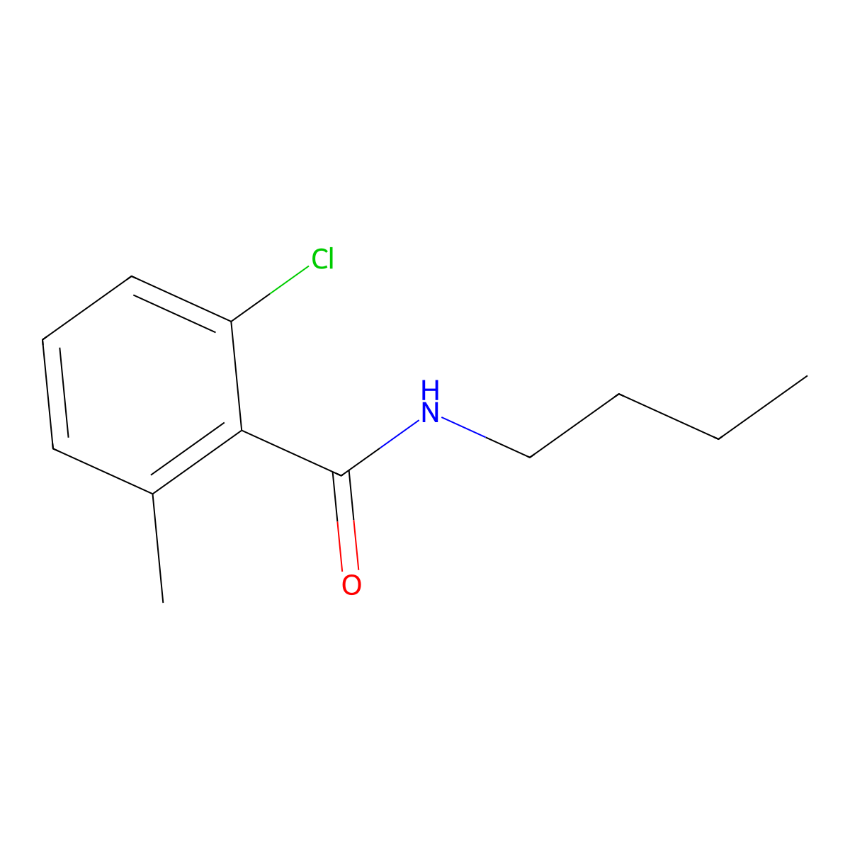 N-butyl-2-chloro-6-methylbenzamide molecular structure, CAS 2921759-36-4