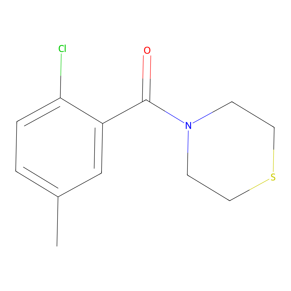 (2-Chloro-5-methylphenyl)(thiomorpholino)methanone molecular structure, CAS 2921759-43-3