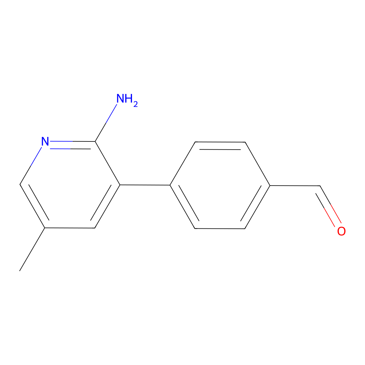 4-(2-Amino-5-methylpyridin-3-yl)benzaldehyde molecular structure, CAS 2921796-67-8