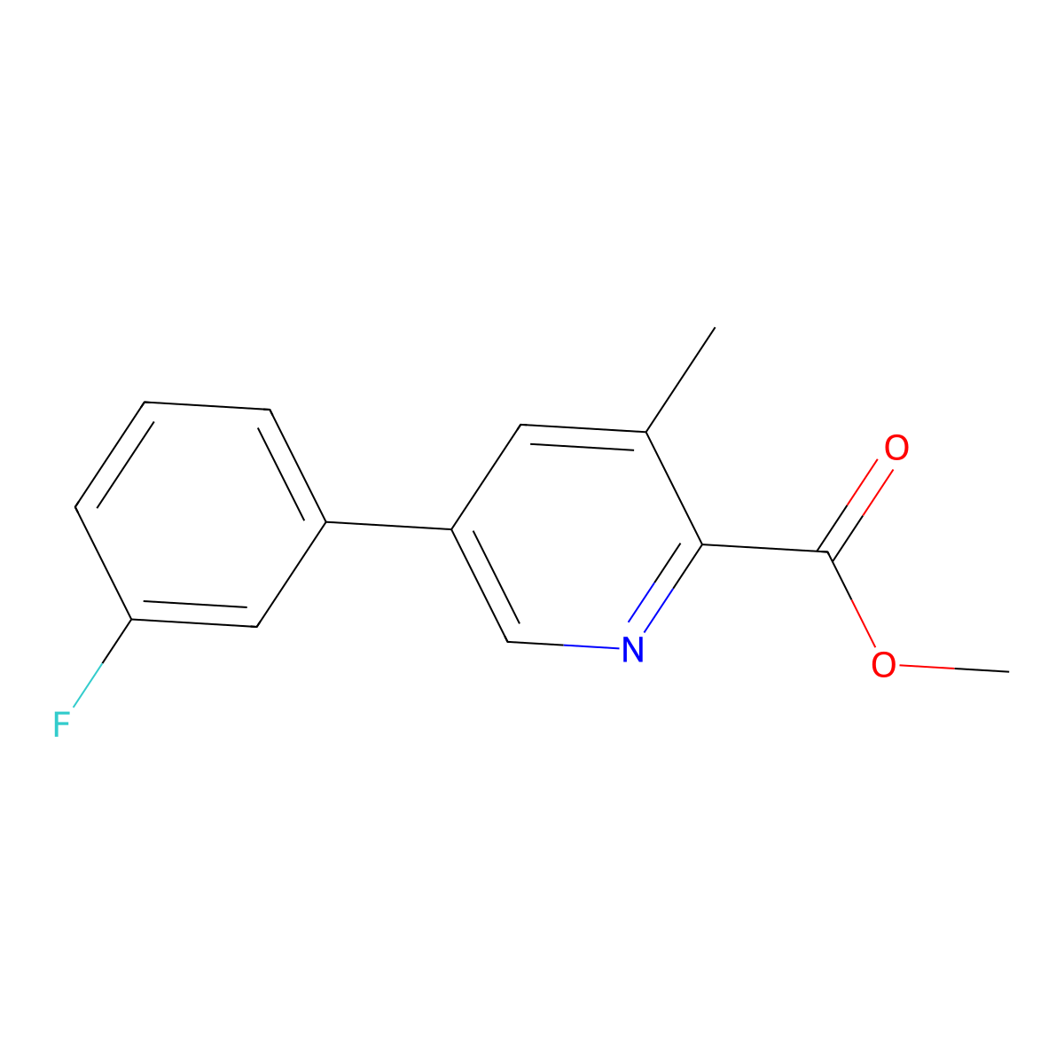 Methyl 5-(3-fluorophenyl)-3-methylpicolinate molecular structure, CAS 2921796-88-3