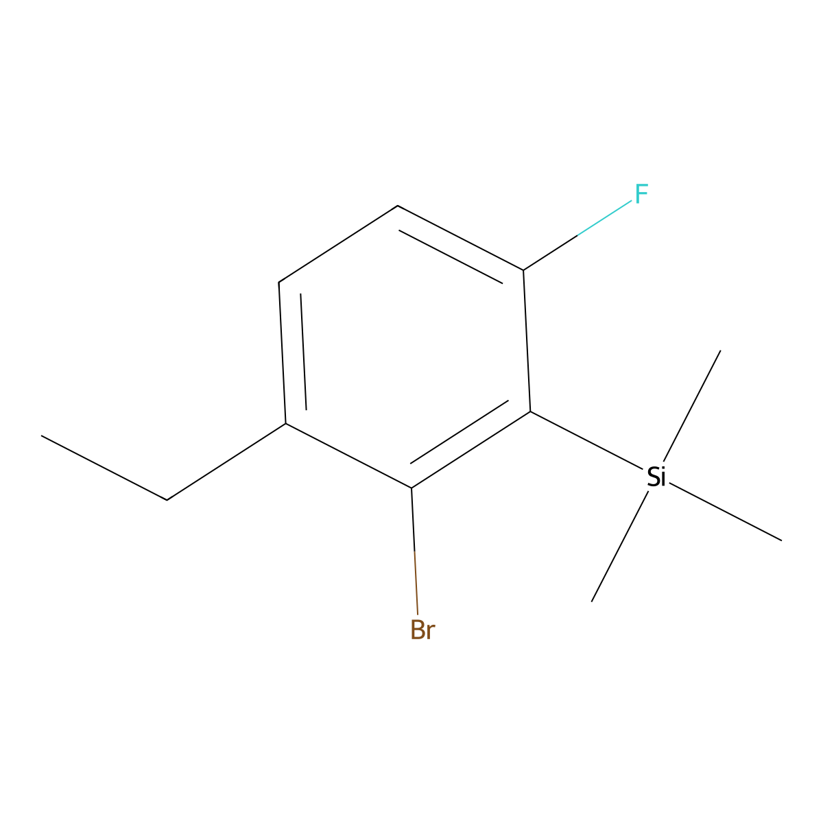 (2-Bromo-3-ethyl-6-fluorophenyl)trimethylsilane molecular structure, CAS 2921797-09-1