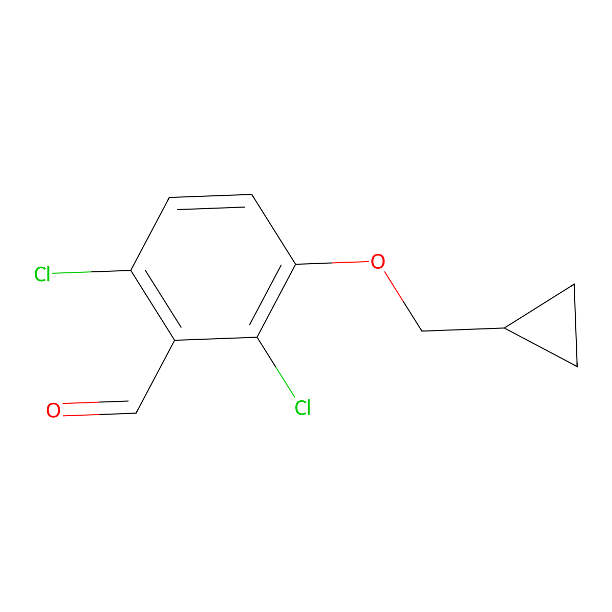 2,6-Dichloro-3-(cyclopropylmethoxy)benzaldehyde molecular structure, CAS 2921797-40-0