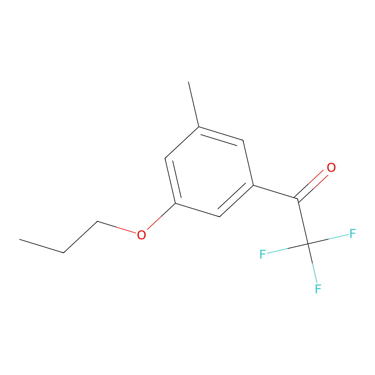 2,2,2-Trifluoro-1-(3-methyl-5-propoxyphenyl)ethanone molecular structure, CAS 2921797-56-8