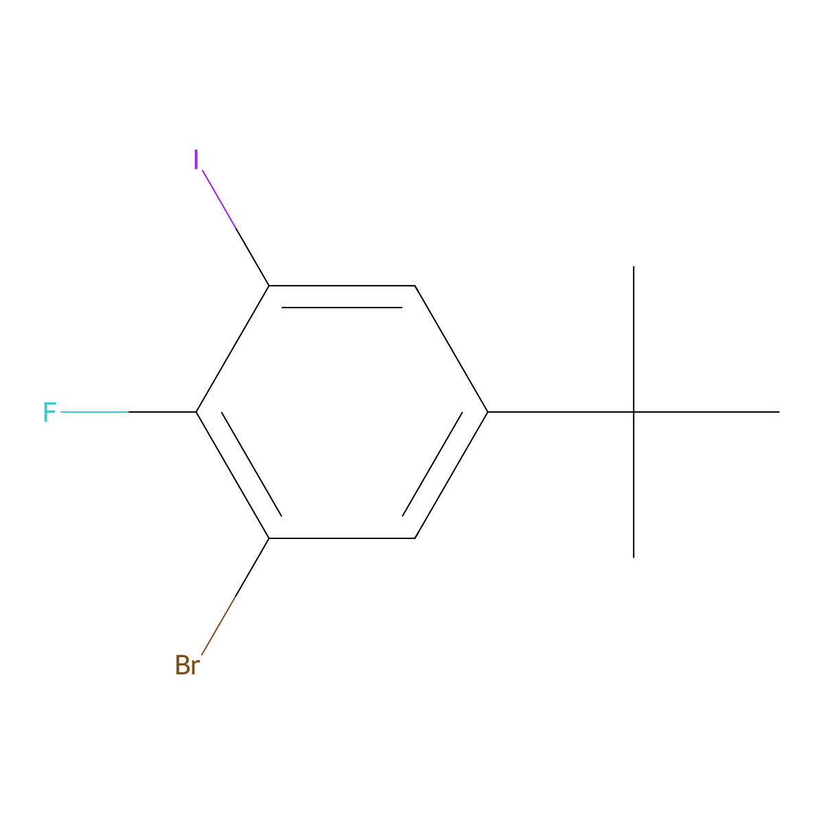 1-Bromo-5-(tert-butyl)-2-fluoro-3-iodobenzene molecular structure, CAS 2921797-75-1