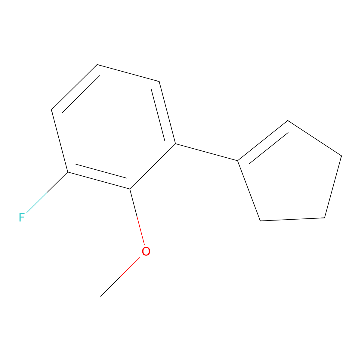 1-(Cyclopent-1-en-1-yl)-3-fluoro-2-methoxybenzene molecular structure, CAS 2921797-87-5