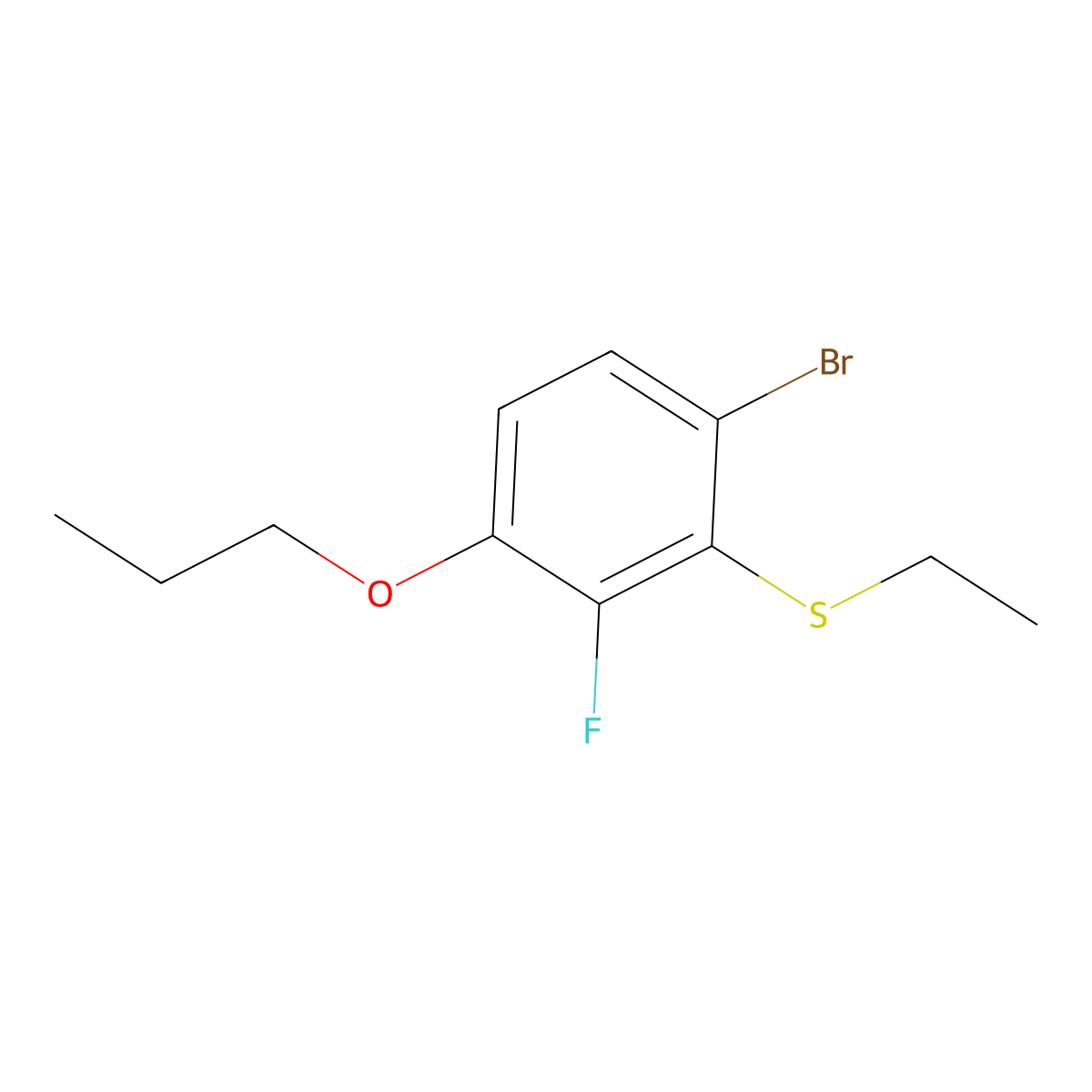 (6-Bromo-2-fluoro-3-propoxyphenyl)(ethyl)sulfane molecular structure, CAS 2921798-04-9