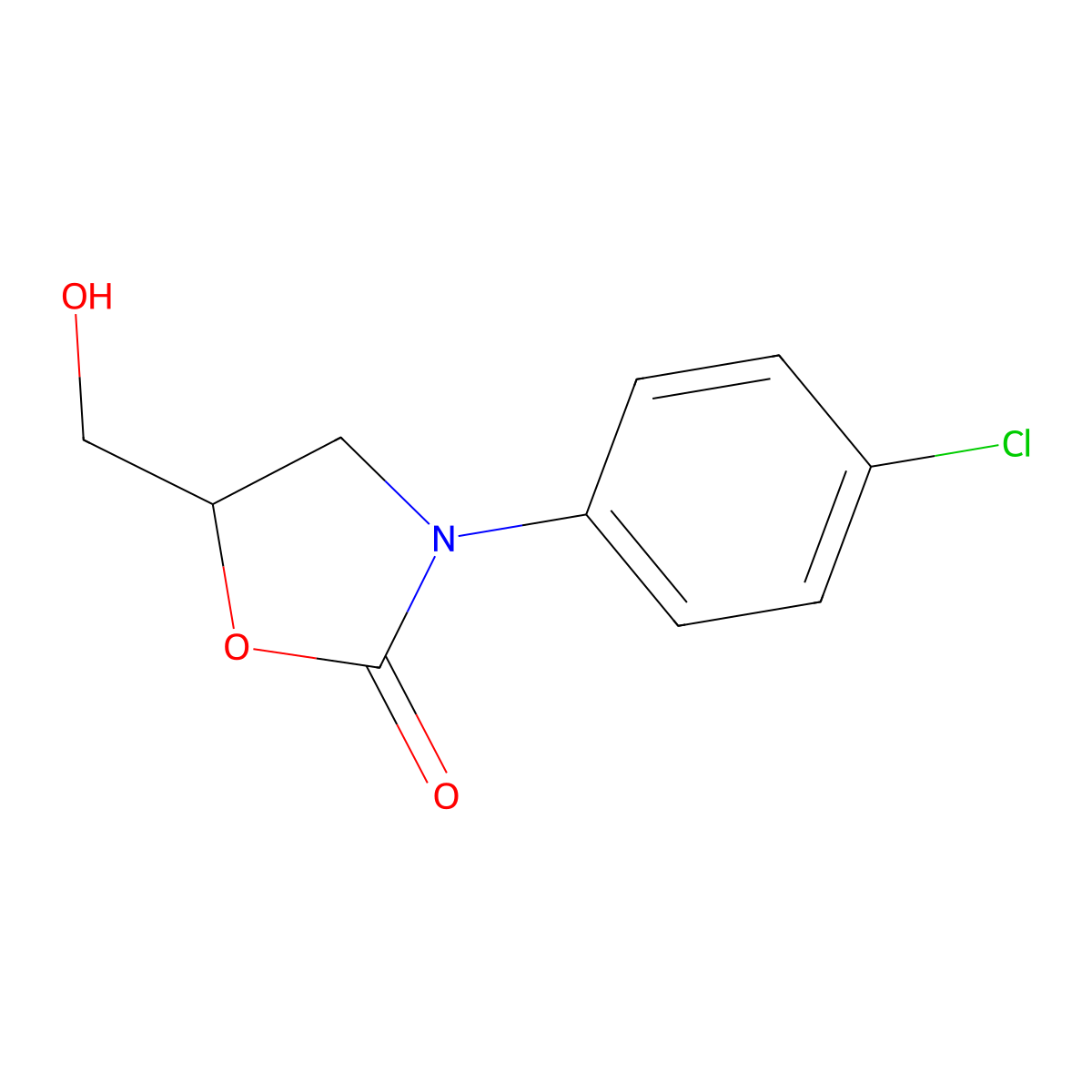 3-(4-Chlorophenyl)-5-(hydroxymethyl)-1,3-oxazolidin-2-one molecular structure, CAS 29218-25-5