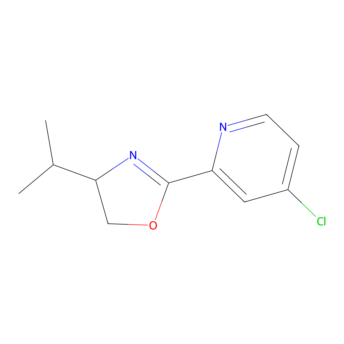 2-(4-Chloro-2-pyridyl)-4-isopropyl-4,5-dihydrooxazole molecular structure, CAS 2921823-37-0