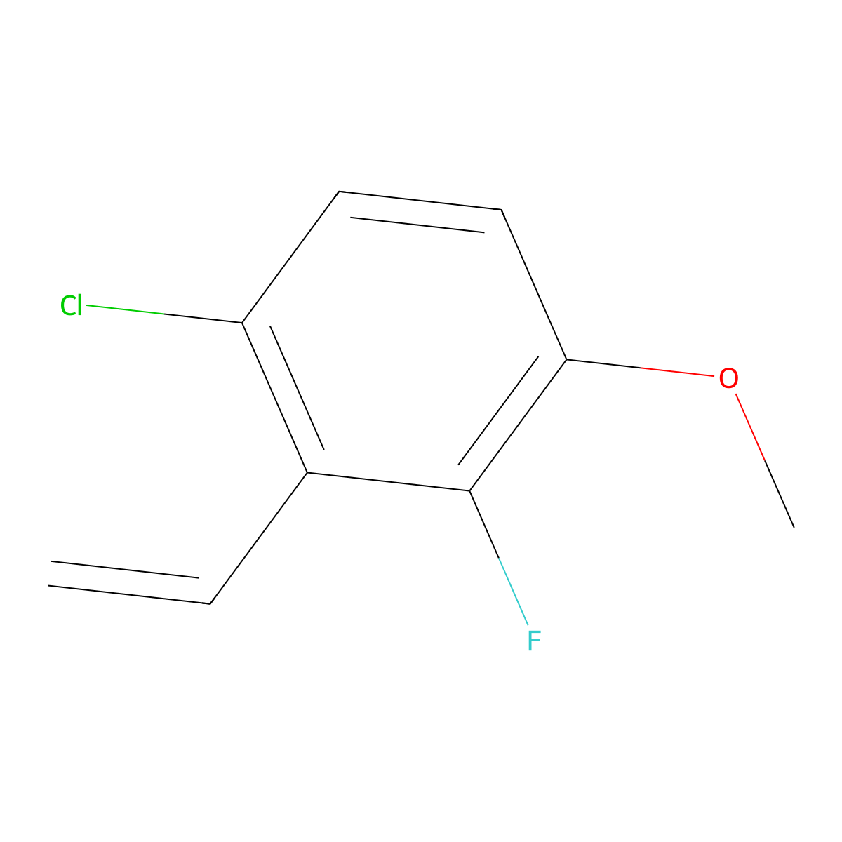 1-Chloro-3-fluoro-4-methoxy-2-vinylbenzene molecular structure, CAS 2921831-97-0