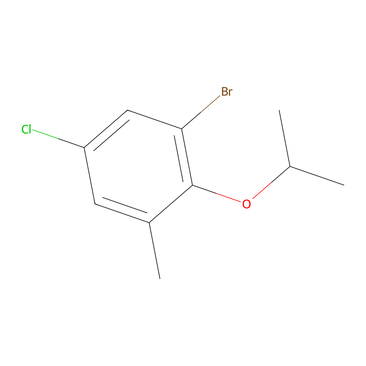 1-Bromo-5-chloro-2-isopropoxy-3-methylbenzene molecular structure, CAS 2921832-05-3