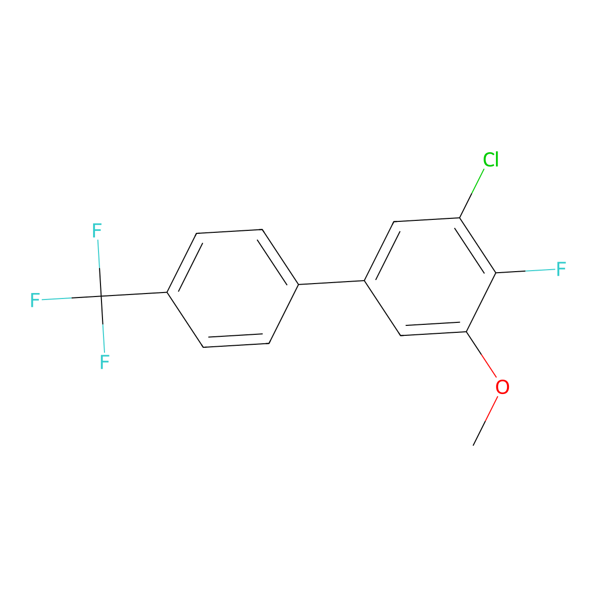 3-Chloro-4-fluoro-5-methoxy-4'-(trifluoromethyl)-1,1'-biphenyl molecular structure, CAS 2921832-42-8