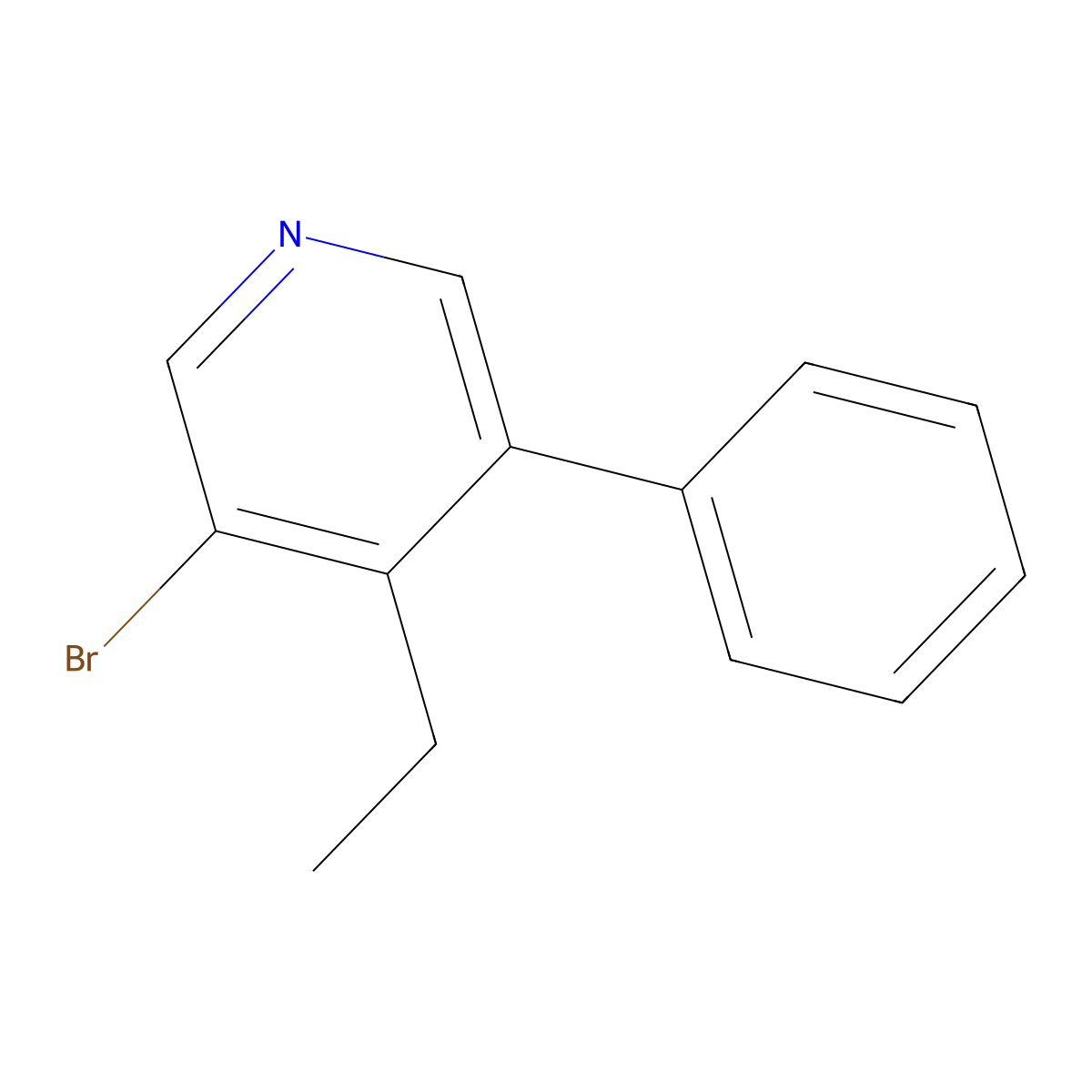 3-Bromo-4-ethyl-5-phenylpyridine molecular structure, CAS 2921832-70-2